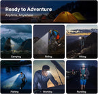 Headlamp Rechargeable, Ultra Bright LED Head Lamp Flashlight with White Red Light, Motion Sensor Waterproof Headlight,8 Modes Head Lights for Outdoor Camping Fishing Running-4 Pack