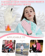 RIGWARL Upgraded Plush Gloves for Cold Weather, Women Men Winter Gloves for Late Fall and Early Winter, Warm Running Gifts