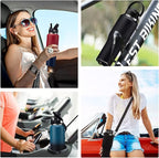 32oz Stainless Steel Water Bottle, Cold-48H & Hot-24H, Water Flask Thermal with Straw & Spout Lids, Pouch, Vacuum Insulated Bottle for Father's Day Gift Black