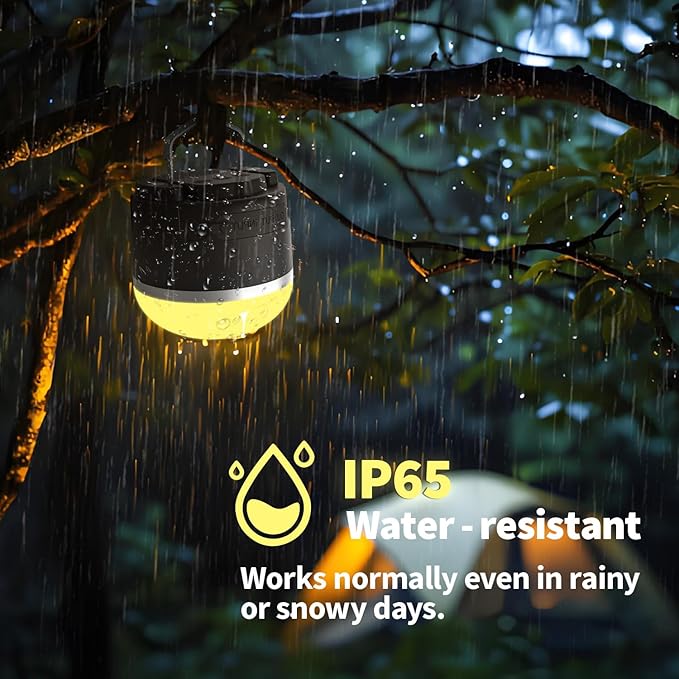 Rechargeable LED Camping Lantern 1000LM, Portable Tent Lights with 3 Colors, IP65 Waterproof, Magnetic Base, 4000mAH Emergency Hanging Light for Power Outages, Hiking, Tent, Outdoor, Home