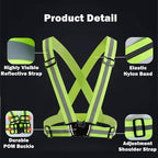 Reflective Strap Safety Vest Gear - 2-10 Pack Adjustable High Visible Reflective Running Gear for Women Men Night