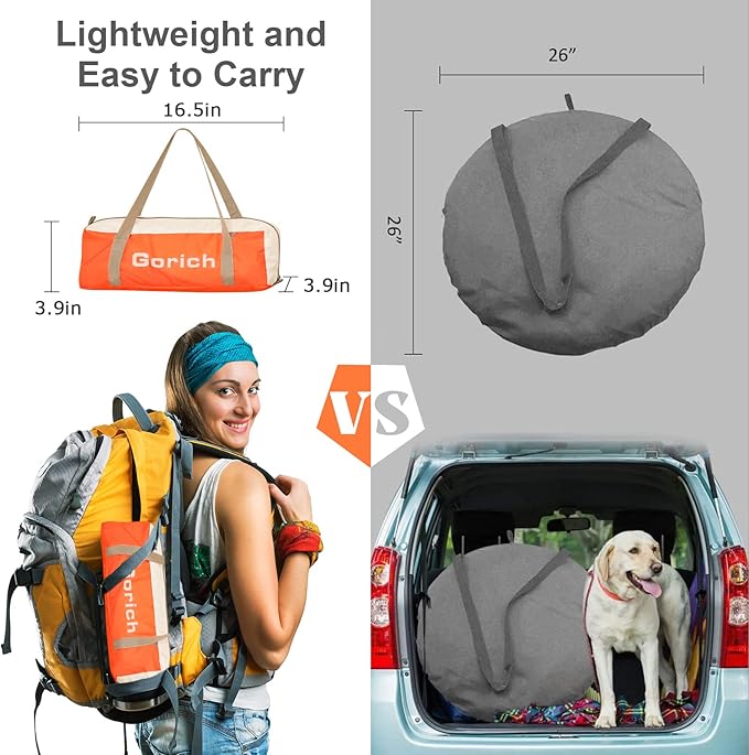 Gorich Beach Tent Sun Shelter for 3/4-5/6-7/8-10 Person with UPF 50＋ UV Protection, Lightweight & Easy Setup Beach Shade Canopy, Portable Beach Shade Tent Beach Cabana