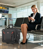 star cloud Rigid Frame Rolling Laptop Bag 18"×14"×8", Water-Resistant Rolling Briefcase with Wheels, Business Travel Computer Bag, Underseat Carry on Luggage for Men & Women