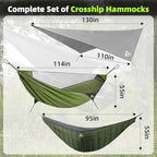 Camping Hammock with Mosquito Net & Hammock Underquilt and Rain Fly Tarp - Portable for Indoor, Outdoor, Hiking, Backpacking, Backyard, Beach & Travel (Hold Up to 500lbs)