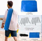 Beach Shade 200 Sq. Ft Beach Canopy for 4-8 People, Portable Sun Shelter with UV Protection, Lightweight & Easy Setup for Family Outdoor Activities (Blue)