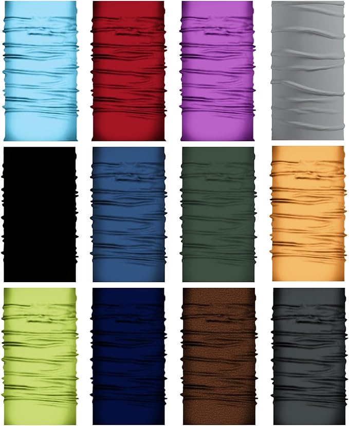 12Pack Summer Balaclava Face Mask Sun UV Protection Hood Breathable Face Mask for Men Women