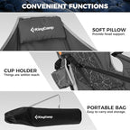 KingCamp Hammock Chair with Footrest, Swinging Portable Folding Camping Chairs for Adults MAX 440lbs Heavy Duty Foldable Oversized Rocker with Cup Holder Pillow for Outdoor Beach Patio Sport Lawn