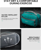 WATERFLY Fanny Pack Waist Bag: Large RFID Blocking Crossbody Bags with Multi-Pockets, Breathable Casual Anti-Theft Hip Pouch for Women Men Traveling Walking Hiking-Cyan