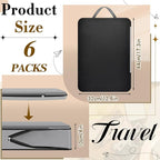 Hosuly 6 Pcs 17.3 x 12.6'' Compression Packing Cube Bag Extra Large Travel Expandable Space Saving Organizers XL for Luggage Storage(Black, Gray, Beige)