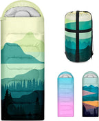 Sleeping Bags for Adults, 3 Seasons Warm & Cold Weather Waterproof Lightweight Backpacking Camping Sleeping Bag for Indoor Outdoor Camping Hiking Traveling, Camping Gear Equipment