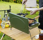 ONLYFIRE Portable Camping Stove 2-Burner, Propane Camp Stove with Foldable Legs, Camping Grill Stove with Adjustable Burners, Heavy-Duty Latch & Handle for Camping Tailgating RV BBQ, Green