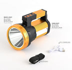 Rechargeable Spotlight Flashlight 15000 Lumen Handheld Spotlight 10800mah LED Big Searchlight Twin Side Flood Light for During Hurricane Emergency LED Lanterns Outages Hunting Hiking Boating Camping