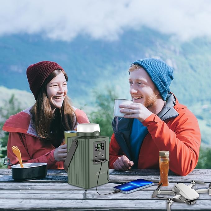 Alpatronix Portable Power Bank Station (93000mAh), 300Wh Power Station, 95W Outdoor Generator with Detachable LED Lights. 100W Fast Charging and LifePO4 Battery for Camping, Traveling and Emergencies.