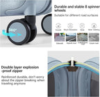 Hanke 20 Inch Expandable Carry on Luggage 22x14x9 Airline Approved Lightweight PC Hard Shell Suitcases with Wheels Travel Luggage Rolling Suitcase Travel Luggage Bag for Weekender(Gray)