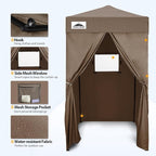 EAGLE PEAK EAGLE PEAK Flex Ultra Compact Pop-up Canopy, Sun Shelter, Changing Room, Portable Privacy Canopy Cabana, 4x4ft Canopy Tent, for Pool, Fashion Photoshoots, or Camping Brown
