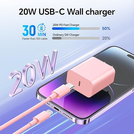 3Pack 10FT Long ightning Cable,20W Fast Charging Phonne ightning Cable Phone Charger Cord for Phone 14/13/12/12 Pro Max/11/Xs Max/XR/X,AirPods Pro,Pink/Green/Red
