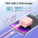 3Pack 10FT Long ightning Cable,20W Fast Charging Phonne ightning Cable Phone Charger Cord for Phone 14/13/12/12 Pro Max/11/Xs Max/XR/X,AirPods Pro,Pink/Green/Red