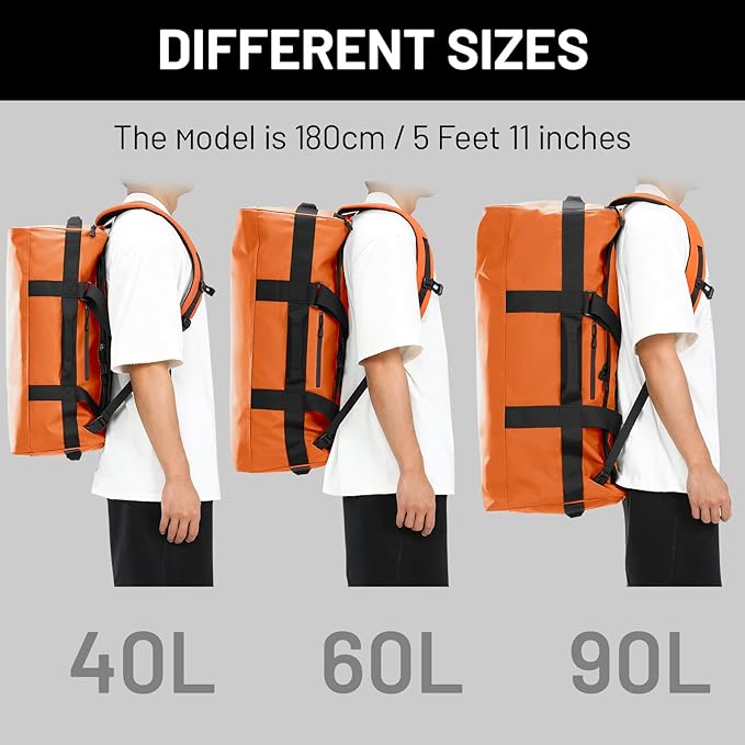 MIER Water Resistant Backpack Duffle Heavy Duty Convertible Duffle Bag with Backpack Straps for Gym, Sports, Travel