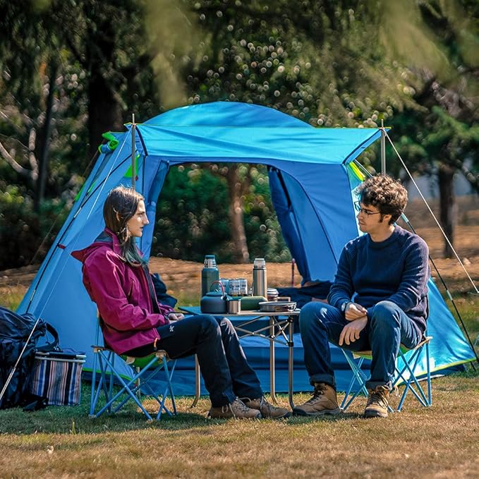 KAZOO 2／4 Person Camping Tent Outdoor Waterproof Family Large Tents 2/4 People Easy Setup Tent with Porch Double Layer