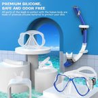 Greatever Dry Snorkel Set,Panoramic Wide View,Anti-Fog Scuba Diving Mask,Professional Snorkeling Gear