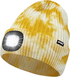 ATNKE LED Lighted Beanie Hat,USB Rechargeable 4 LED Running Headlamp Bright Cap with The Light Gifts for Men and Women