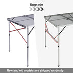 REDCAMP Folding Portable Grill Table for Outside, Lightweight Aluminum Metal Grill Stand Table for Camping Cooking BBQ RV Picnic,Easy to Assemble with Adjustable Heights Legs,Silver 32”x32”