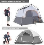 HIKERGARDEN 6-8 Person Camping Tent - Portable Family Cabin Tent for Camp, Windproof Fabric Camp Tent Outdoor for Hiking, Backpacking, Traveling