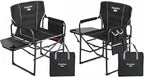 SUNNYFEEL Oversized Camping Directors Chair 2 Pack, Portable Folding Lawn Chairs for Adults Heavy Duty with Side Table,Pocket for Beach, Fishing,Picnic,Concert Outdoor, Foldable Camp Chairs