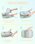 BAGSMART 6 Set /4 Set/2 Set Compression Packing Cubes for Travel, Lightweight Luggage Organizer Bags, Durable Space Saver Bags Travel Essentials