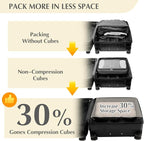 Gonex Compression Packing Cubes, 4pcs Expandable Storage Travel Luggage Bags Organizers (Cream)