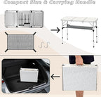 3ft Aluminum Folding Picnic Table - Lightweight & Portable Outdoor Table with Adjustable Height, Storage Net for Camping, Backyard, RV Trips