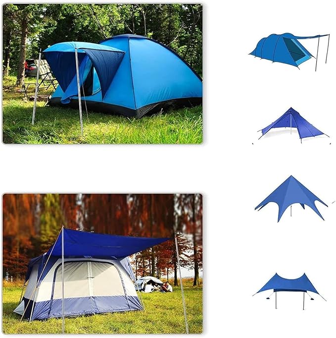 SAN LIKE Camping Tent Tarp Poles Set for Canopy Awning Shelter Backpacking Hiking - Telescopic Adjustable Length Tent Sunshade Support Stick Rods (Adjustable Length - Steel 2packs)