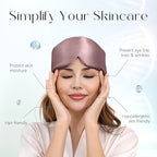 ZIMASILK 100% 22 Momme Mulberry Silk Sleep Mask - Full Silk Filled, Ultra-Soft & Breathable, Face-Hugging Blackout Eye Cover for Sleeping (Gray Purple)