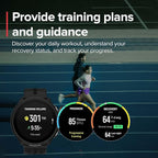 SUUNTO Run Running GPS Sports Watch with Silicone Strap, 1.32" AMOLED Touchscreen w/Crown Button, Wrist Heart-Rate & Sleep Health Tracking, Black