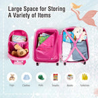 BABY JOY 2 PC Kids Carry On Luggage Set, 18" Toddler Trolley Case & 12" Backpack with Hard Shell & Rolling Wheel Design, Kids Suitcase for Boys Girls (Mermaid)