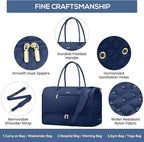 Travel Weekender Bags for Women - Carry on Overnight Bags with Shoe Compartment Duffle Bag with Laptop Pocket Hospital Bag for Labor Delivery Gym Tote Bag with Toiletry Bag Blue