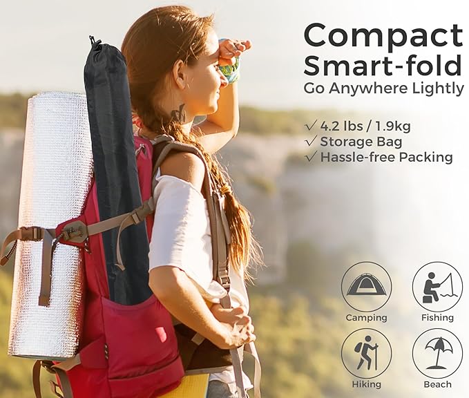 Lightweight Portable Fabric Camping Picnic Table - Collapsible Beach Table with 2 Cup Holders, Folding Canvas Outdoor Lawn Table - Easy Carry & Large Capacity Storage, 29.2"W x 21.7"D (Green)