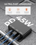 BigBlue 60W Portable Compact Solar Panel with PD 45W USB-C, 20W USB-A, DC Ports for Power Stations, Cellphones, Power Banks, Tablets, IP68 Waterproof, Foldable Camping Solar Charger with Kickstand