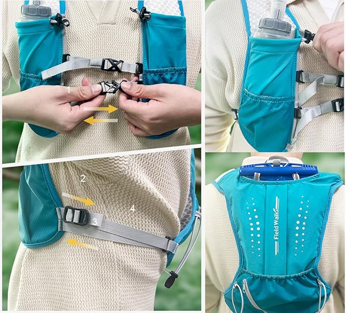 Lightweight Hydration Vest With 1.5L Water Bladder - Breathable Backpack for Running, Cycling, Hiking, Marathon - Men Women (0001 Purple)