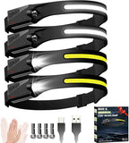Headlamp Rechargeable 4Pack, 6 Mode Headlamps for Adults 1200Lumens LED Headlamp with Motion Sensor,230°COB Wide Beam Headlight Bright Headlamps Flashlight for Camping Accessories Gear, Hiking,Running