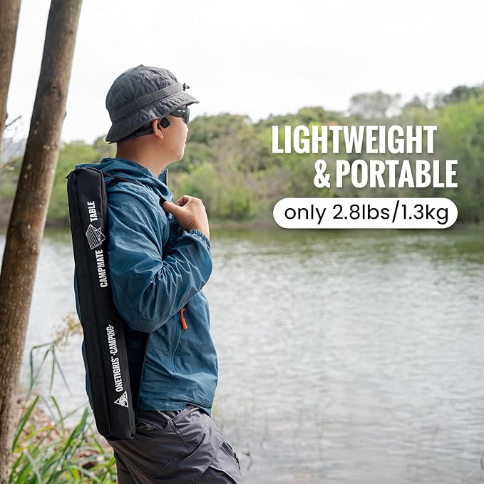 ONETIGRIS CAMPMATE Camping Table Foldable, Lightweight Portable Table Sturdy & Quick Setup, Holds Up to 66 lbs, Perfect for Camping, Hiking, Backpacking, Picnic, Beach, Travel