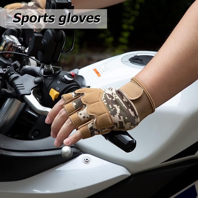 FIORETTO Fingerless Gloves for Airsoft Shooting Half Finger Hunting Hiking Cycling Driving Motorcycle Climbing Work Gloves M210603