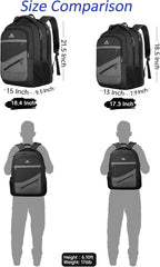 MATEIN Extra Large 50 L Travel Laptop Backpack, Water Resistant Work Computer Backpack with Anti Theft Pocket, TSA Friendly Business Daypack with Multiple Organizer Pockets for Men, Black Grey