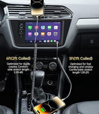 iPhone Charger Cable for Car, 2 Pack 5FT [Apple MFi Certified] Coiled Lightning Cable iPhone Charger Cord Compatible with iPhone 14/13/12/11 Pro Max/XS MAX/XR/XS/8/iPad/iPod/CarPlay-Gold