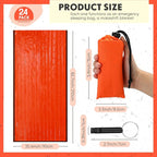 Qunclay 24 Set Emergency Sleeping Bag Survival Bivvy Sack Blanket with Whistles Lightweight Portable Thermal Survival Bag Thick with Hood Extension Nylon Stuff Sack for Camping Hiking Outdoor