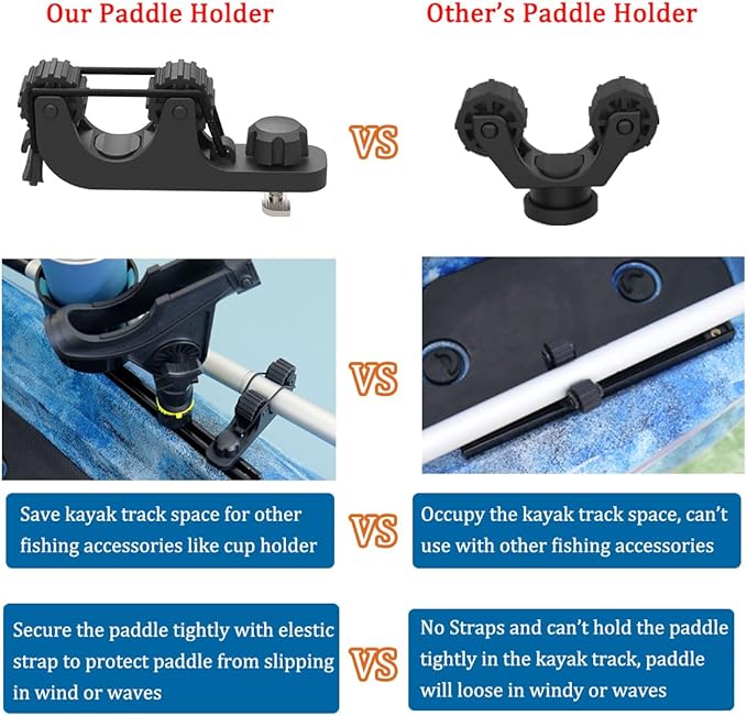 Kayak Paddle Holder, Save Kayak Track Space, Fishing Net, Fishing Poles Holder for Fishing, Track Mount Accessories