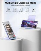 NANAMI Wireless Charger - Fast Qi-Certified Wireless Charging Stand Compatible Apple iPhone 17/17 Pro/17 Pro Max/16/15/14/13/12 Pro, Desktop Phone Charger for Samsung Galaxy S25/S24/S23/S22/S21
