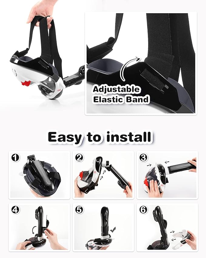 Kids Snorkel Mask, Full Face Snorkel Mask for Kids 4-16, Foldable Snorkeling Gear for Kids Snorkeling Set for Swimming Pool Toys, Dry Top, Anti-Leak/Anti-Fog /180° HD View/Portable Bag