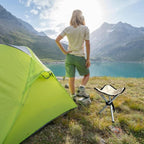 Folding Camping Stool,16.5" Folding Camping Chairs,Portable Tripod Seat,Outdoor Travel Tall Chair for Camping Walking Hunting Hiking Fishing Mountaineering Picnic Beach BBQ Garden Lawn(apricot)