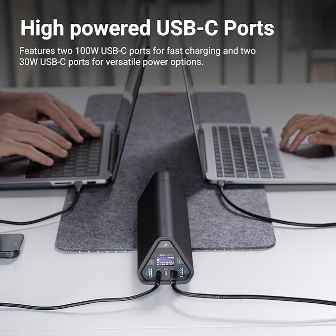 Omni 40C+ 38400mah/142wh Professional Premium Portable Power Bank with 100W USB-C Port – Laptop Power Bank, Universal Charger for All Devices, Fast Charging USB-C & QC 3.0 Ports, HDMI & SD Card Reader